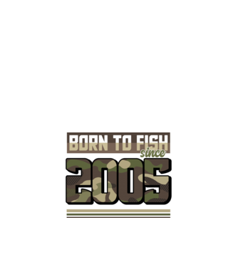 Born to fish since 2005 model negru pe tricou