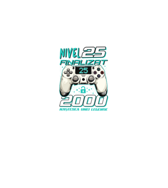 Nivel finalizat 25 2000 model negru pe tricou