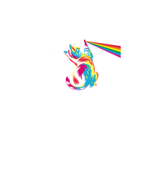 Pisica prismă model turcoaz pe tricou