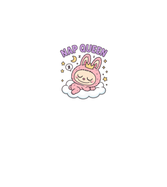 Nap Queen model alb pe tricou