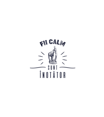 Fii calm, sunt ÎNOTĂTOR model alb pe tricou