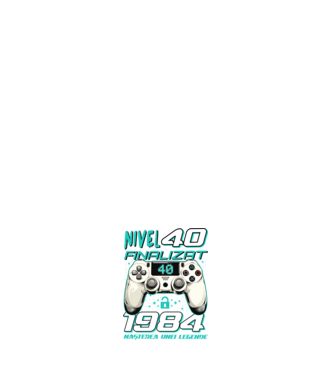 Nivel finalizat 40 1985 model albastru închis pe tricou