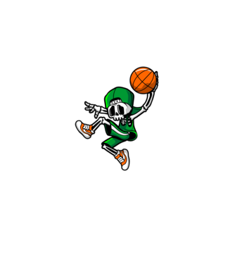 Basketbone model negru pe tricou
