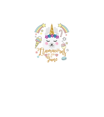 Llamacorns are born in June model alb pe tricou