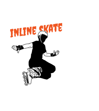 TR inlineskate model negru pe tricou