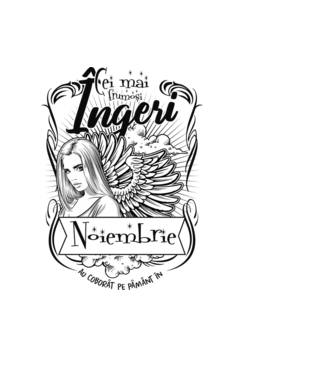 Cei mai frumoși îngeri au coborât pe Pământ în - Noiembrie - model albastru deschis pe tricou