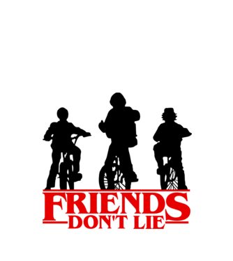 friends dont lie bicycle model alb pe tricou