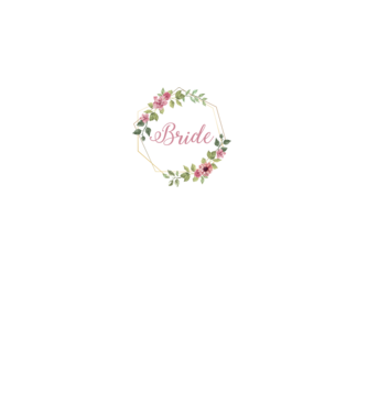 BRIDE pink floral model alb pe tricou