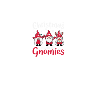 Christmas with my gnomies model negru pe tricou