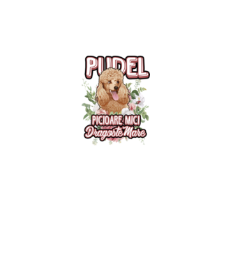 Pudel picioare mici dragoste mare model alb pe tricou