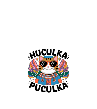 Huculka Puculka pisică 3 model alb pe tricou