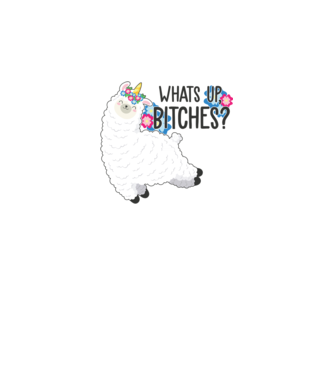 Whatsup bitches model alb pe tricou