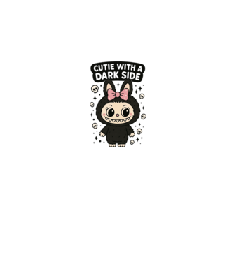 Cutie with a dark side model alb pe tricou