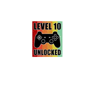 level 10 unlocked retro gamer model negru pe tricou