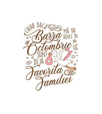 Favorita familiei OCTOMBRIE model alb pe tricou