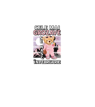 RETRO teddy fetişcană FEBRUARIE model negru pe tricou