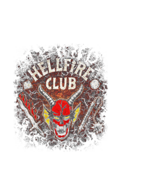 hellfire club stranger things model negru pe tricou