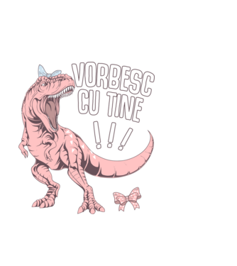 Vorbesc cu tine! #mamasaurus model negru pe tricou