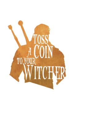 Toss a Coin to your Witcher model negru pe tricou