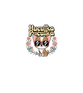Huculka Puculka câine 1 model alb/roșu pe tricou