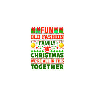 fun old fashion family christmas model negru pe tricou