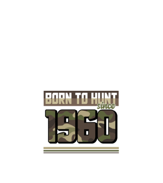 Born to hunt since 1960 model negru pe tricou