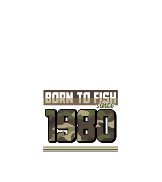 Born to fish since 1980 model negru pe tricou