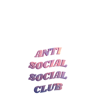 Anti social social club pink model negru pe tricou