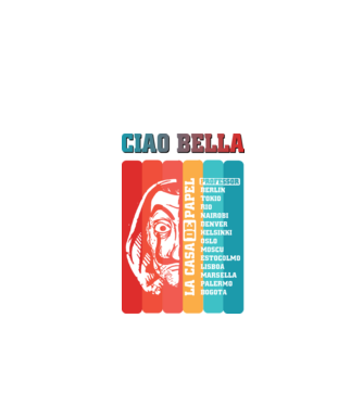 ciao bella retro model negru pe tricou