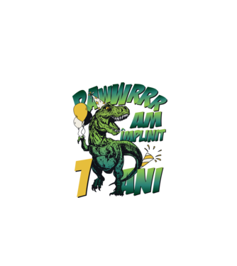 Rawr Am împlinit 1 an model alb pe tricou