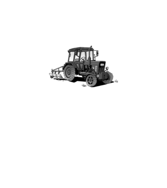 TRACTOR model alb pe tricou