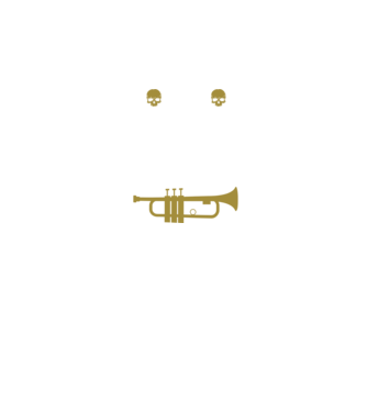 I play heavy metal trumpet model negru pe tricou