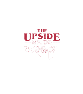 the upside down logo model negru pe tricou