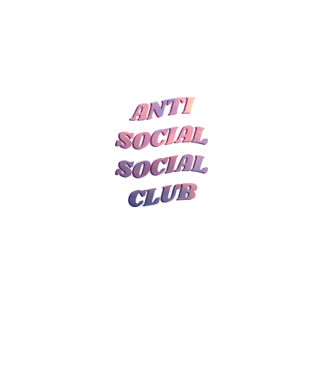 Anti social social club pink model negru pe tricou
