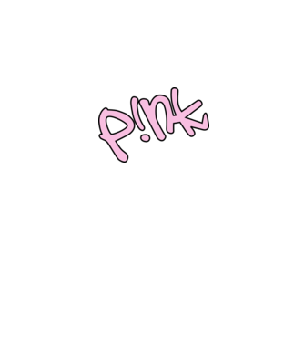 PINK model alb pe tricou