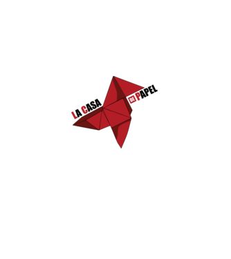 origami la casa de papel white model alb pe tricou