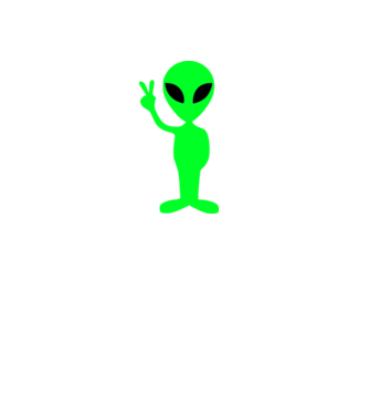 UFO Alien model alb pe tricou