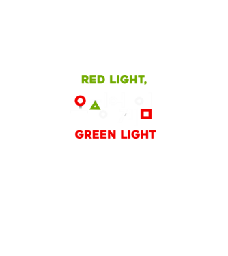 red light green light model negru pe tricou