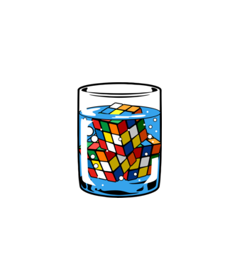 Rubik Ice model alb pe tricou