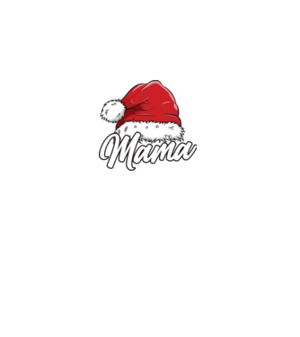 mama Santa Hat model negru pe tricou