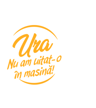 Ura! Nu l-am uitat în mașină! / Ura! Nu am uitat-o în mașină! model alb pe tricou