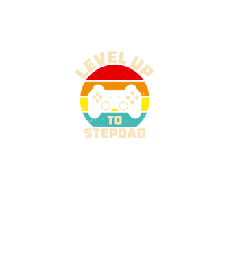 Level Up Stepdad model negru pe tricou