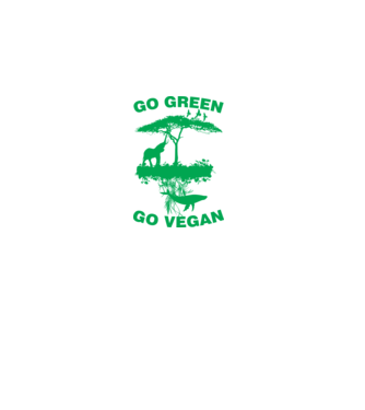 go green go vegan model negru pe tricou