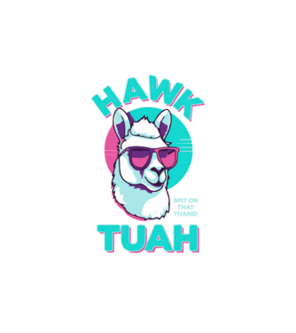 Hawk tuah llama retro sunglasses model alb pe tricou