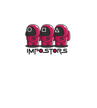 impostors squid game model alb pe tricou