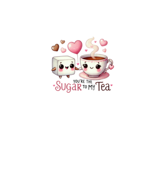 Sugar to my Tea model alb pe tricou