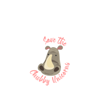 Save the chubby unicorns model negru pe tricou