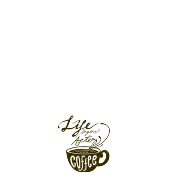 Life begins after coffee model alb pe tricou