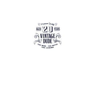 Vintage Dude - 20 model alb pe tricou