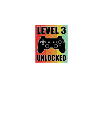 level 3 unlocked retro gamer model negru pe tricou
